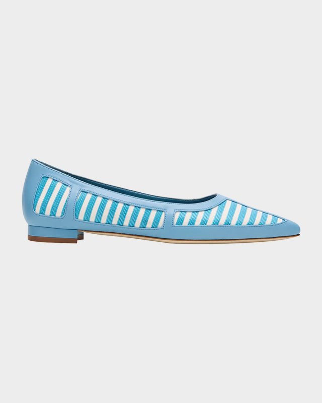 Bicolor Stripe Ballerina Flats